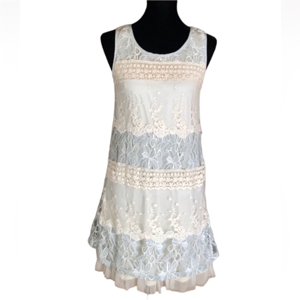 Ryu sleeveless lace and crochet dress Size Small